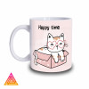 Чашка "Happy time. Котик в коробці - найкращий час"